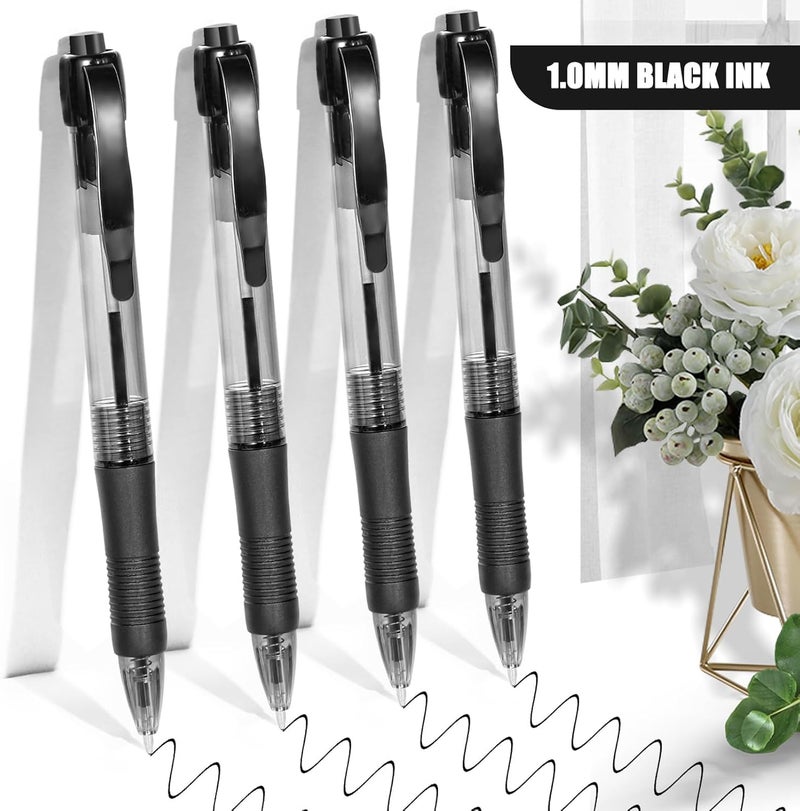 deegtran Pens Bulk, 50 Pack No Bleed Black Ink Click Pens with Soft Grip, Wholesale Retractable Ballpoint Pens for Office School, Medium Point Smooth 1.0MM - Image 3